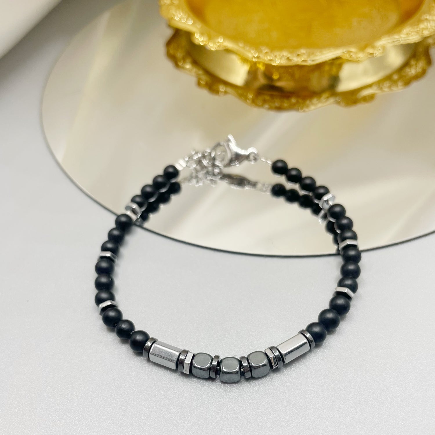 Bracciale Protection Unisex - Tormalina, Onice, Shungite e Ematite