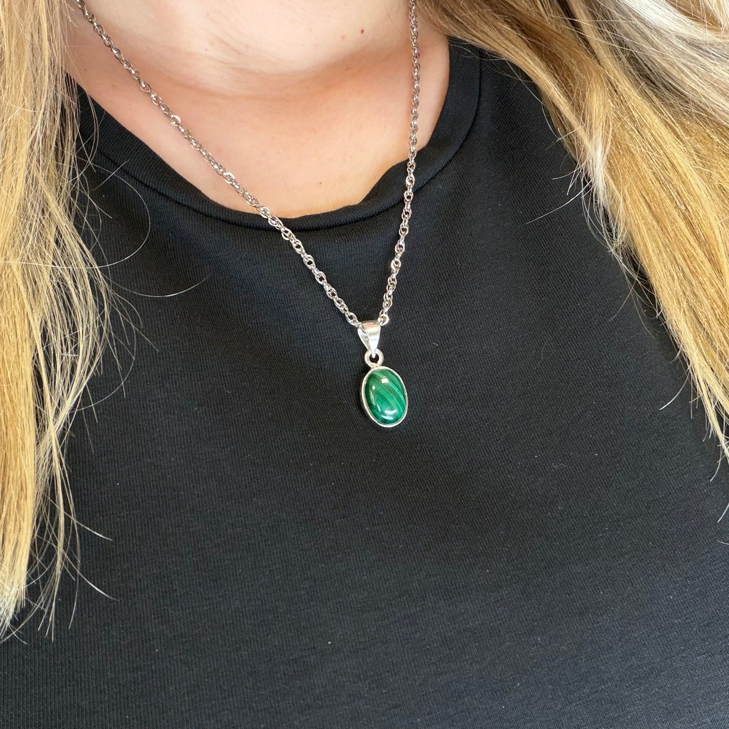 Ciondolo Malachite - Argento 925