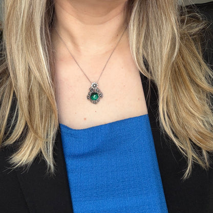 Ciondolo Malachite Fiore - Argento 925