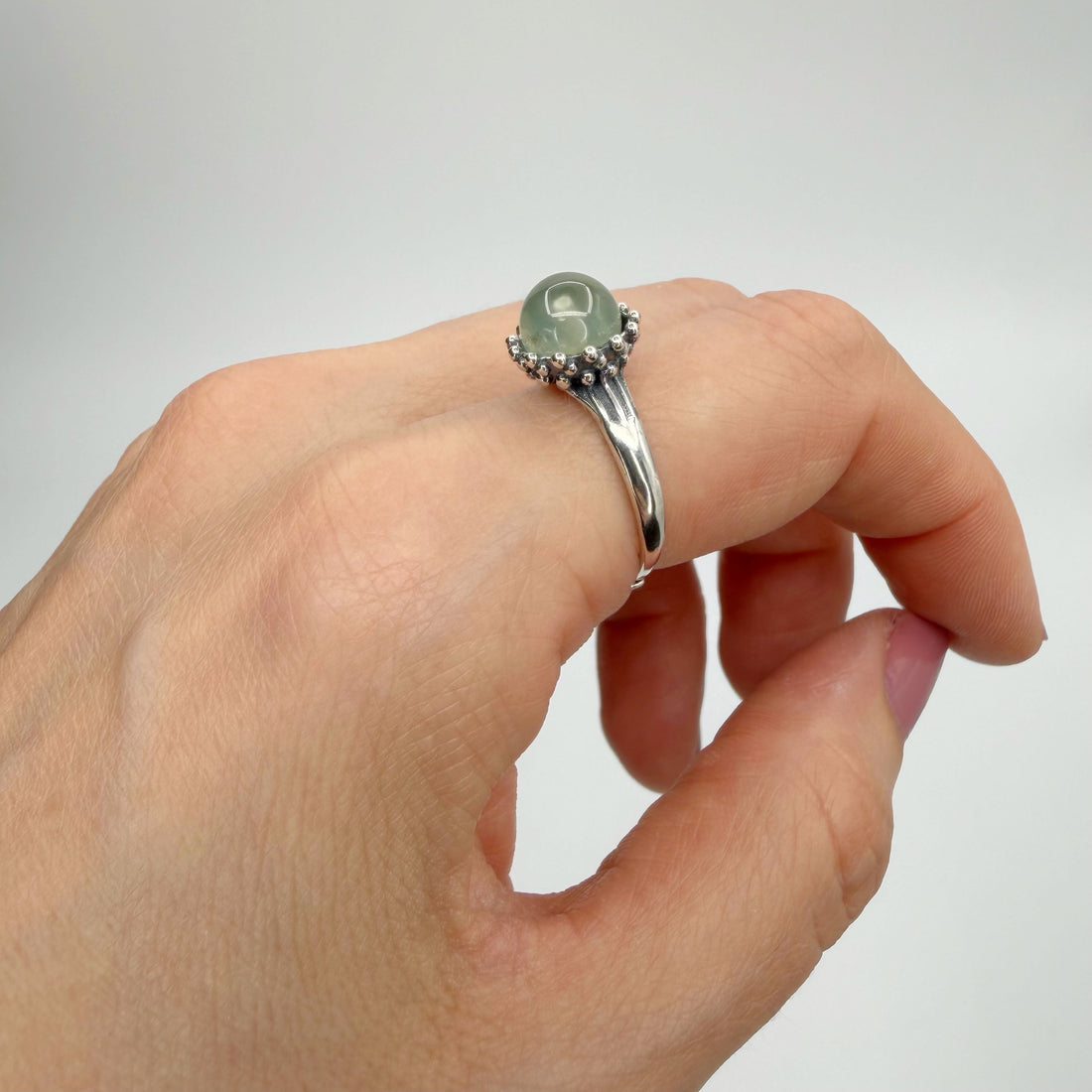 Anello Sfera Prehnite - Argento 925
