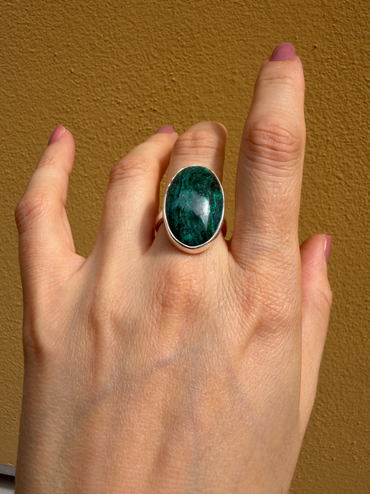 Anello Malachite e Azzurrite Argento 925 - Ovale