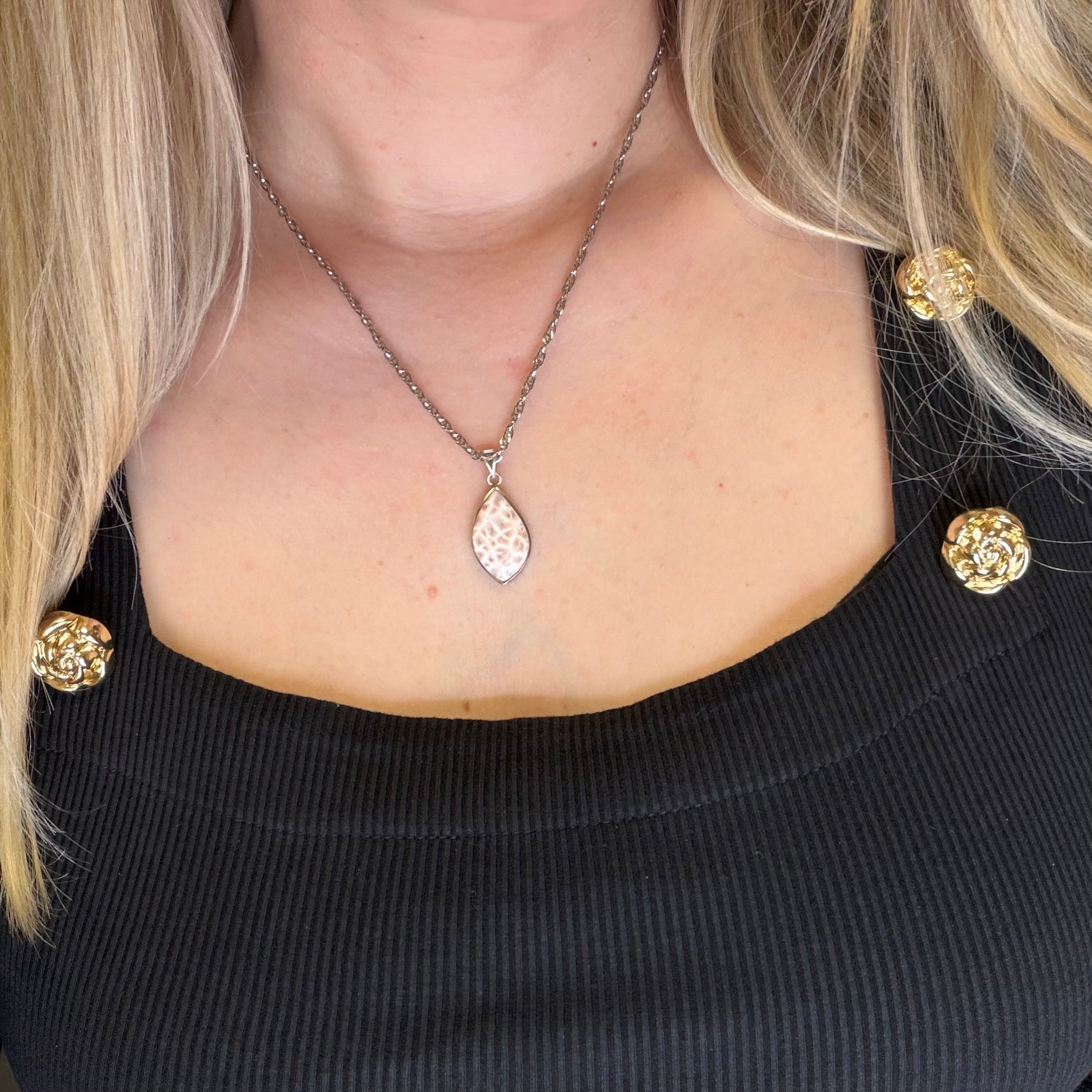 Ciondolo Natrolite e Argento 925