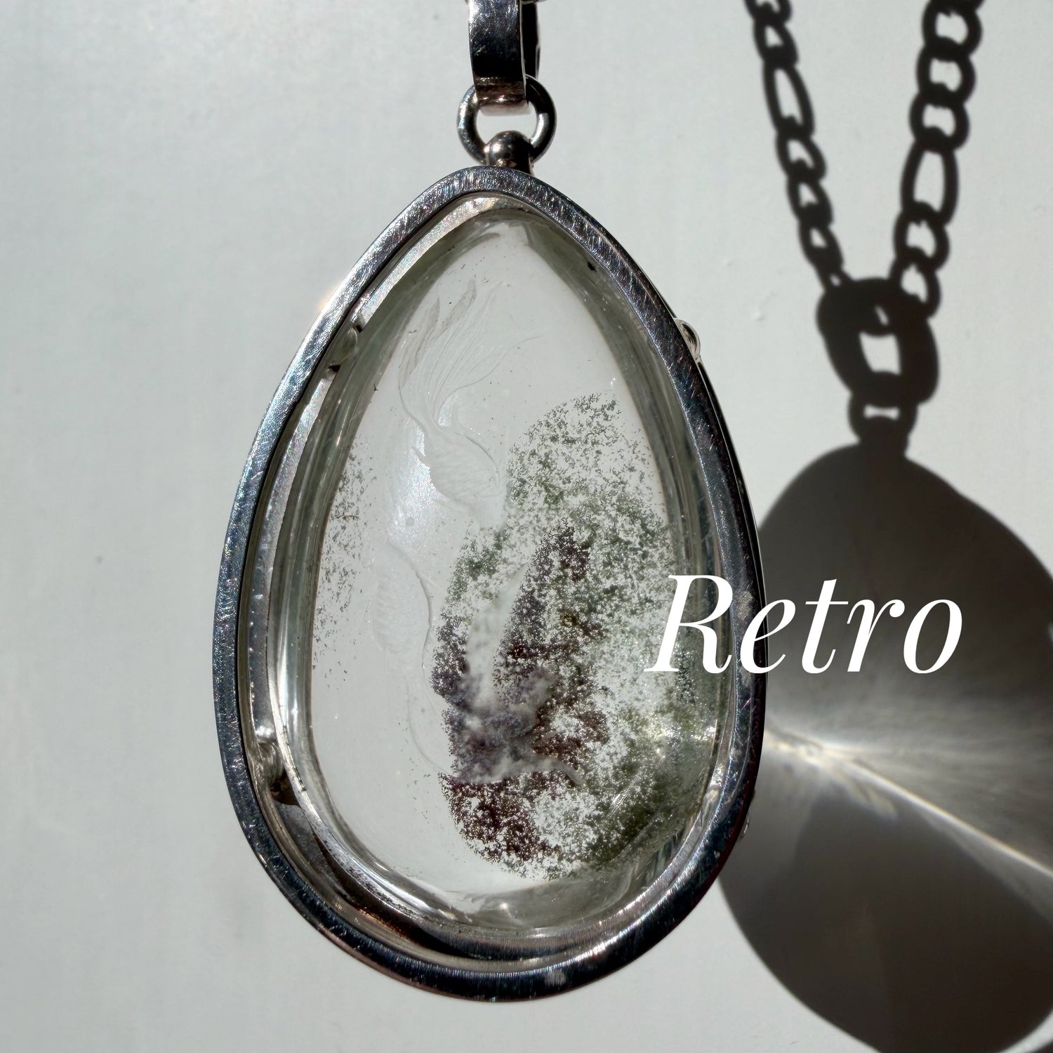 Ciondolo Lodolite intarsiato a Mano - Argento 925