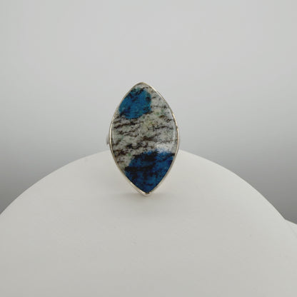 Anello Azzurrite in Granito (K2) e Argento 925