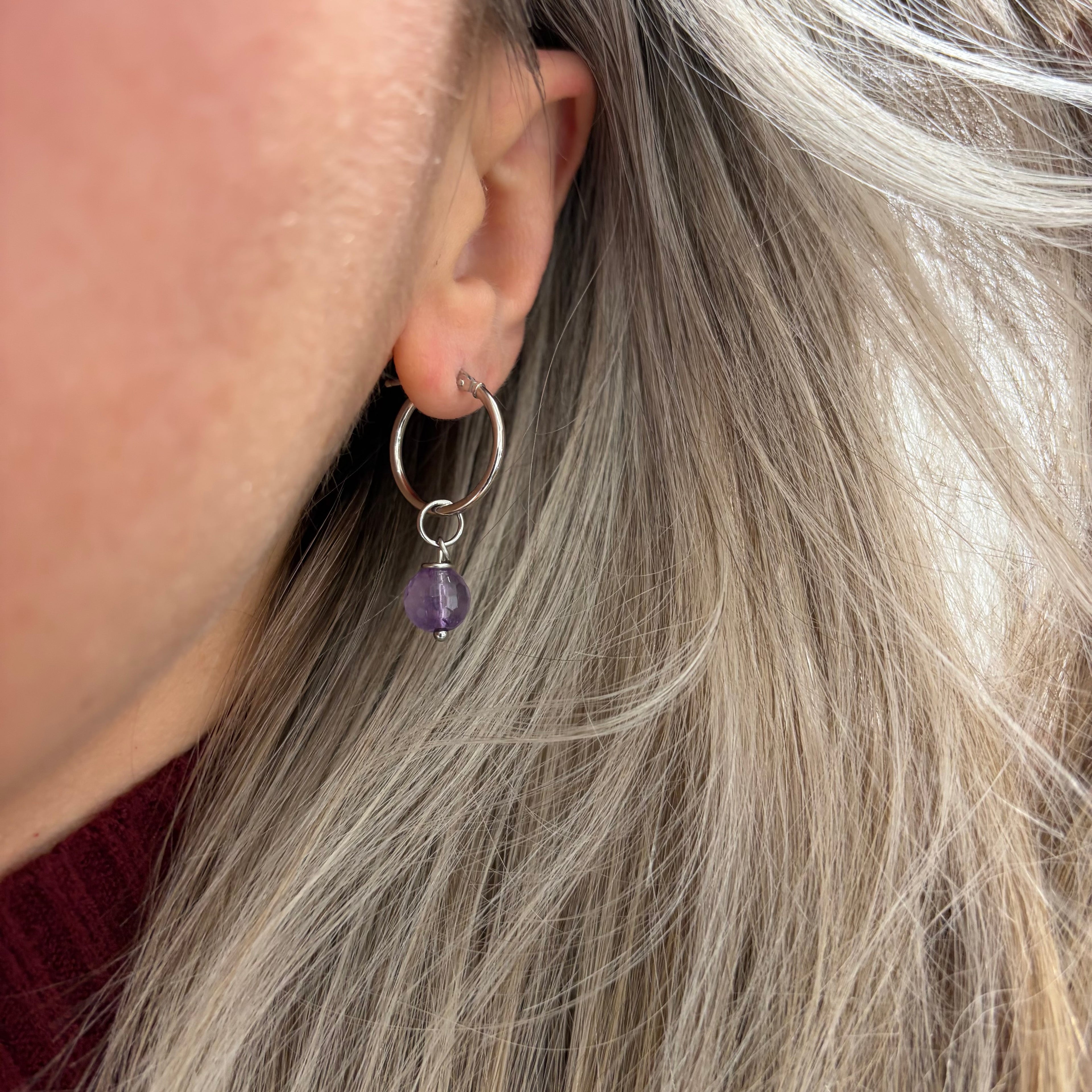 Orecchini Cerchio Ametista