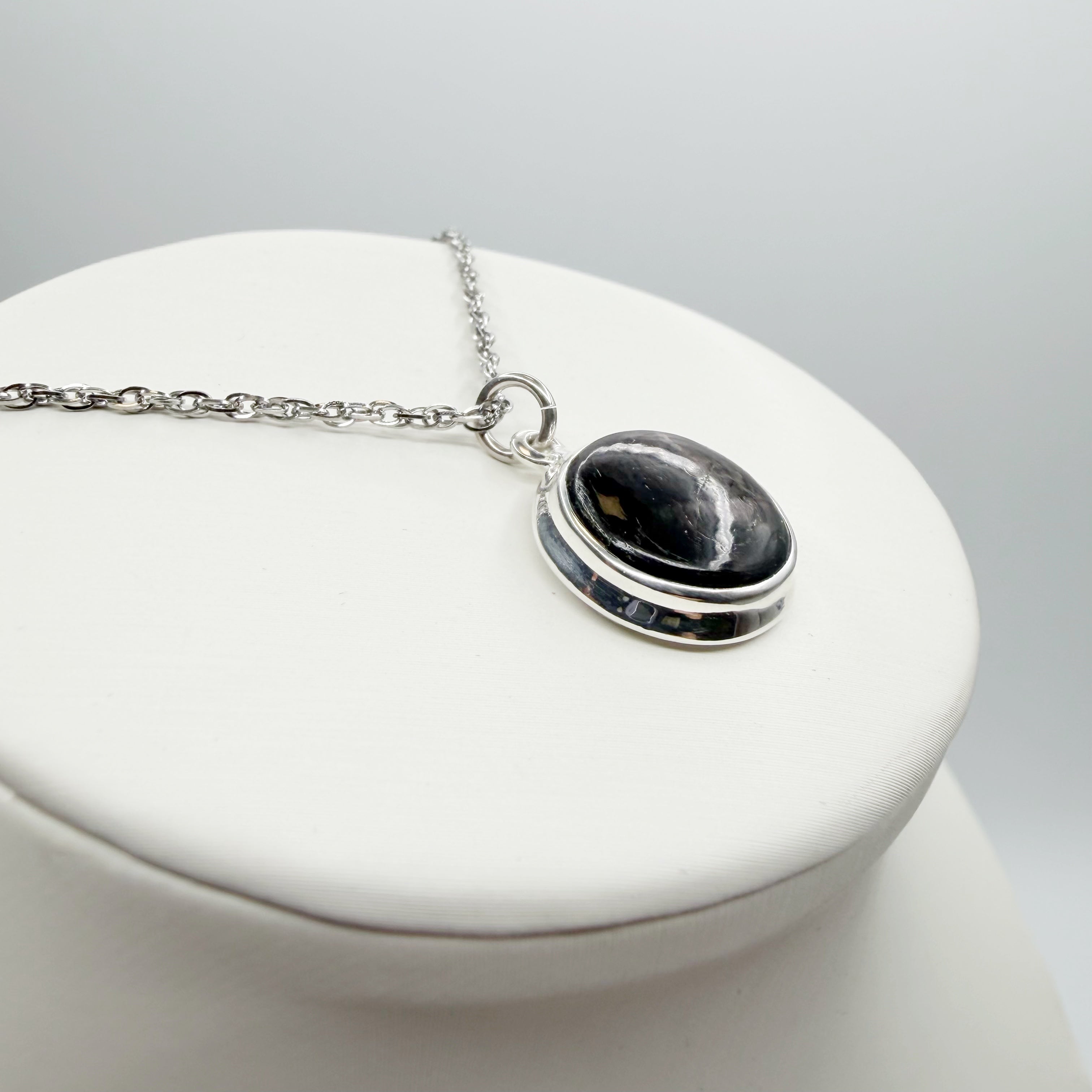Ciondolo Iperstene Argento 925 - Tondo piccolo