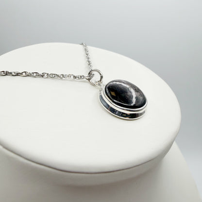 Ciondolo Iperstene Argento 925 - Tondo piccolo