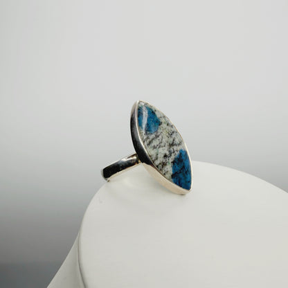 Anello Azzurrite in Granito (K2) e Argento 925