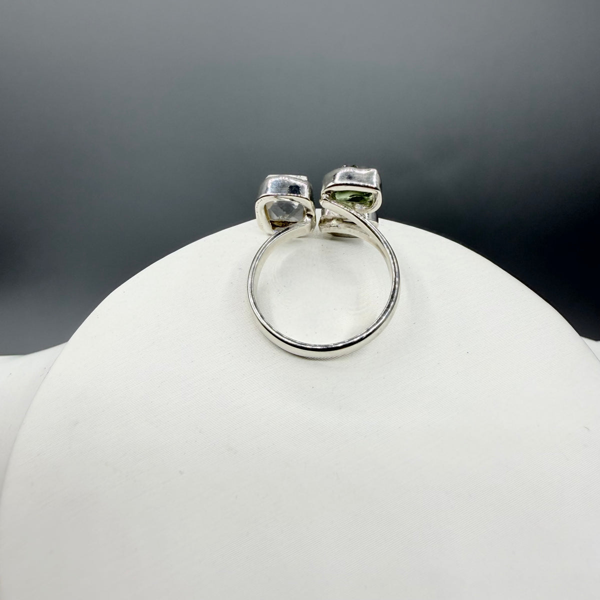 Anello Moldavite, Campo del Cielo e Diamante Herkimer | Argento 925