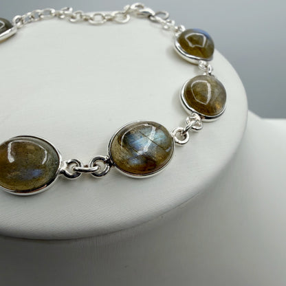 Bracciale Labradorite e Argento 925 - Ovale