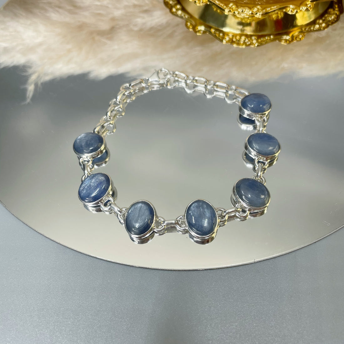 Bracciale Cianite e Argento 925 - Ovale