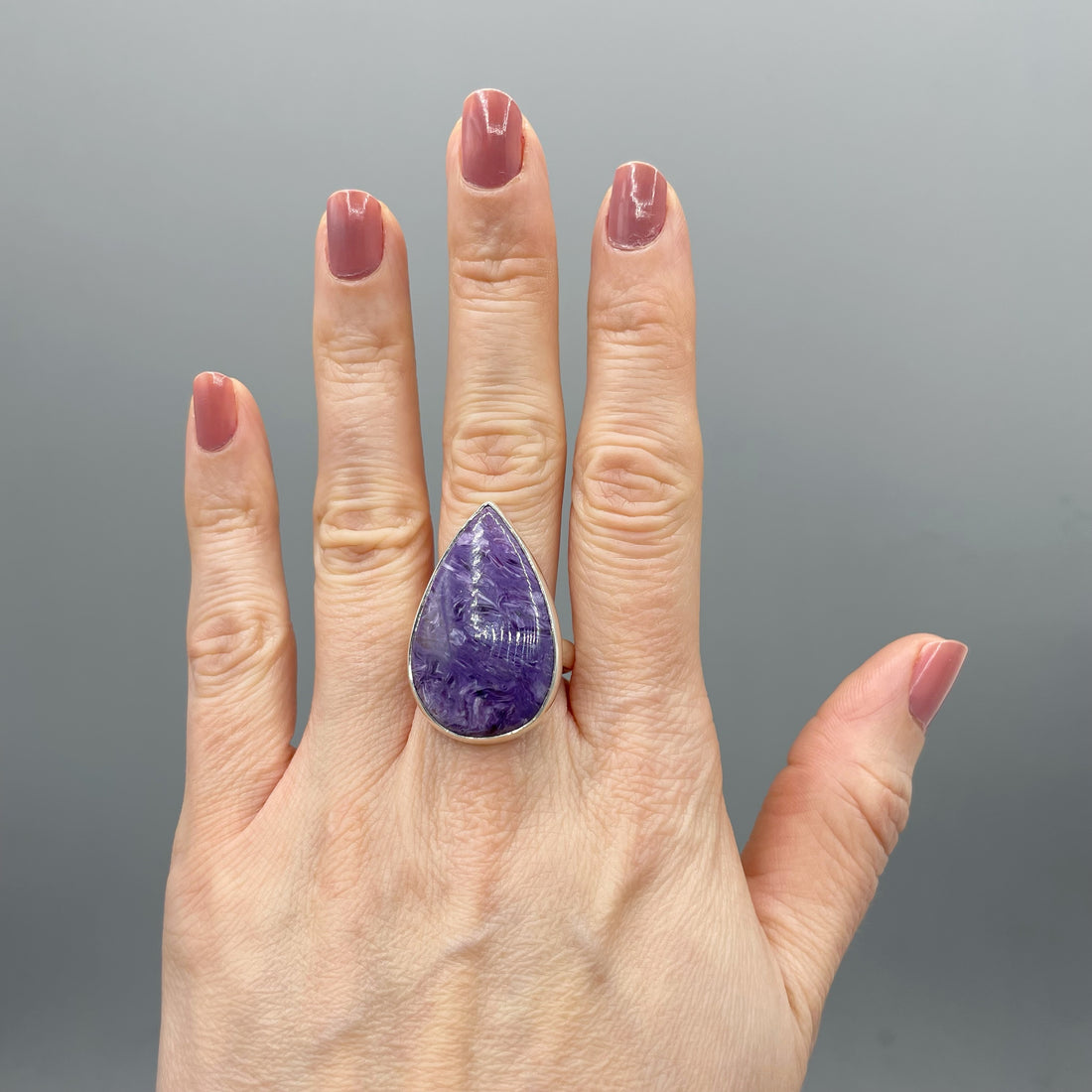 Anello Ciaroite e Argento 925 - A Goccia