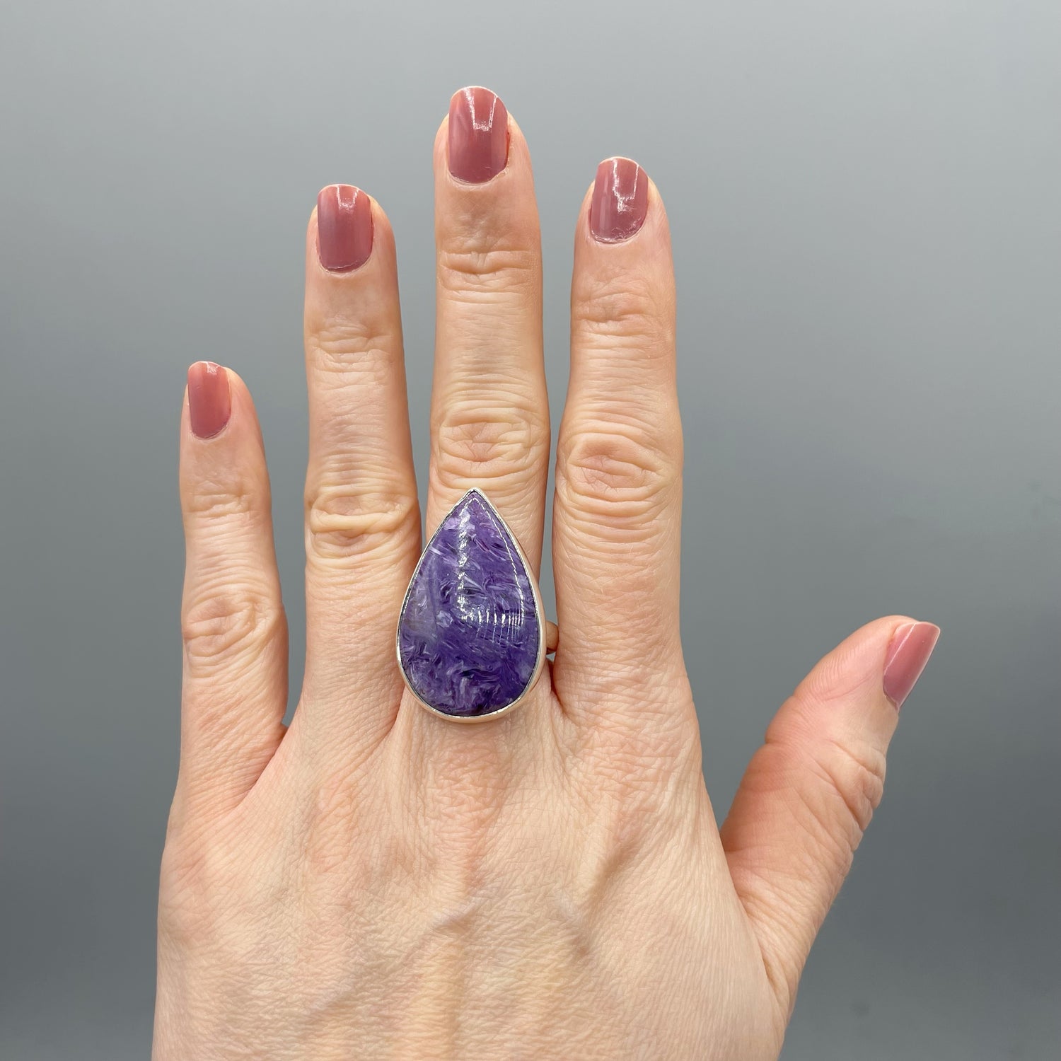 Anello Ciaroite e Argento 925 - A Goccia