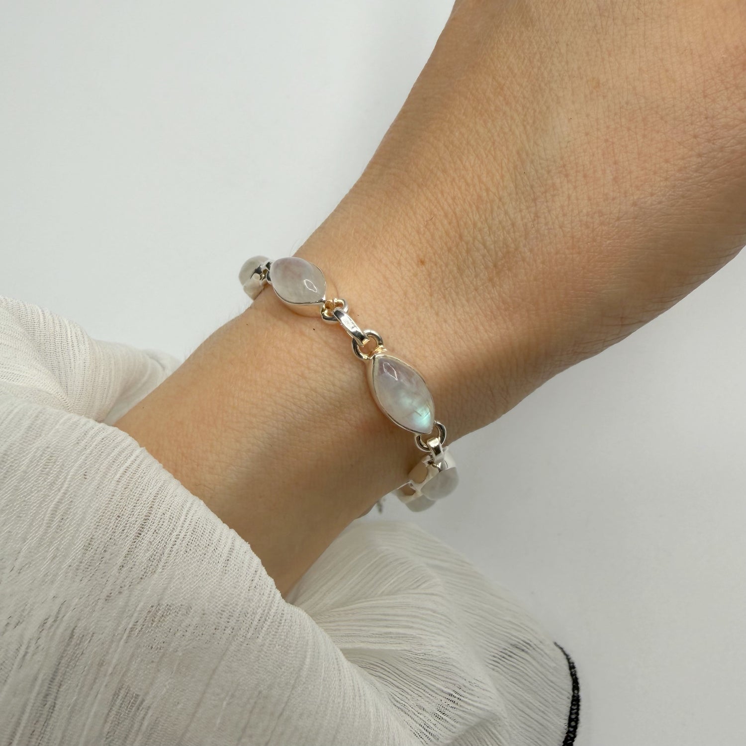Bracciale Labradorite Bianca e Argento 925