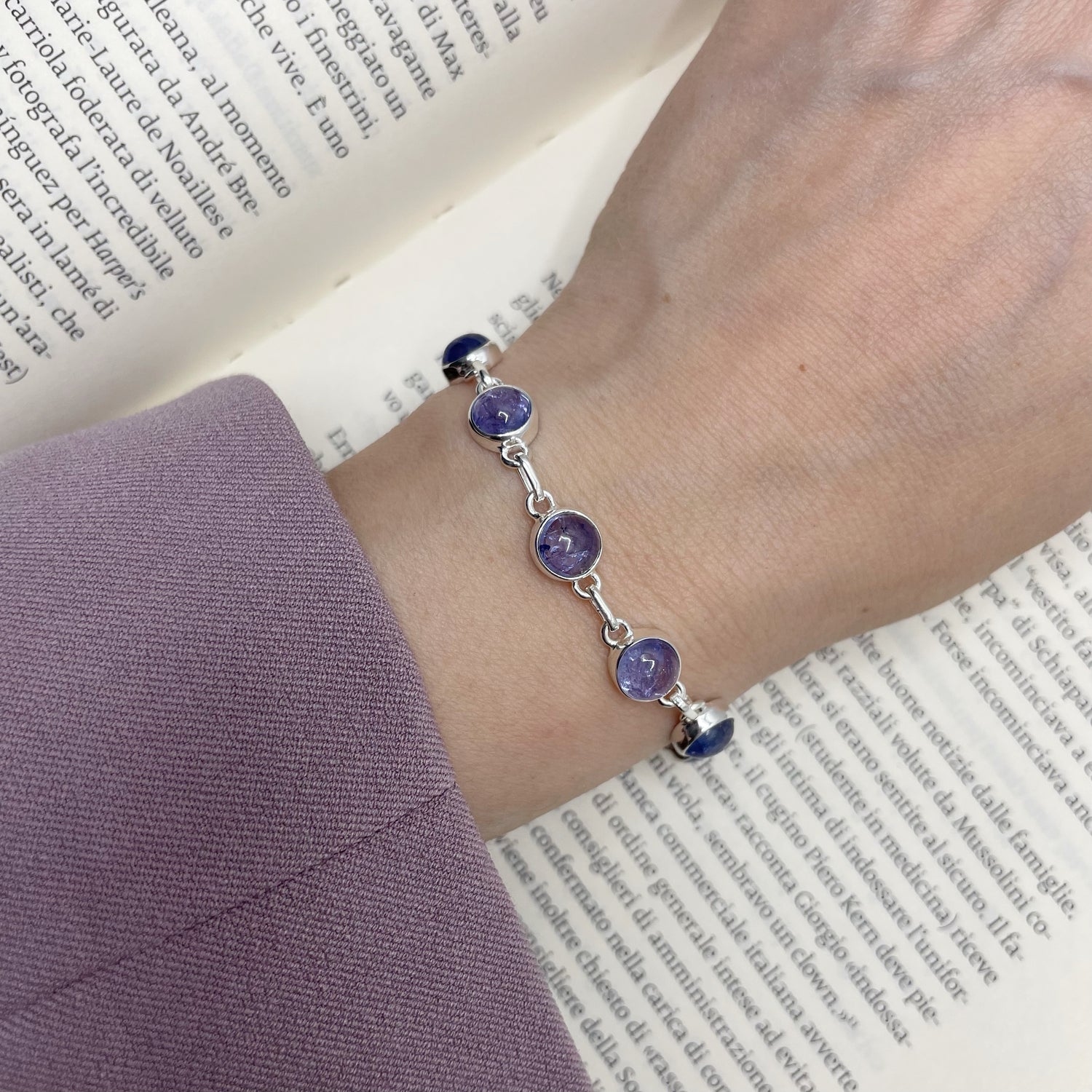 Bracciale Tanzanite e Argento 925 - Tondo