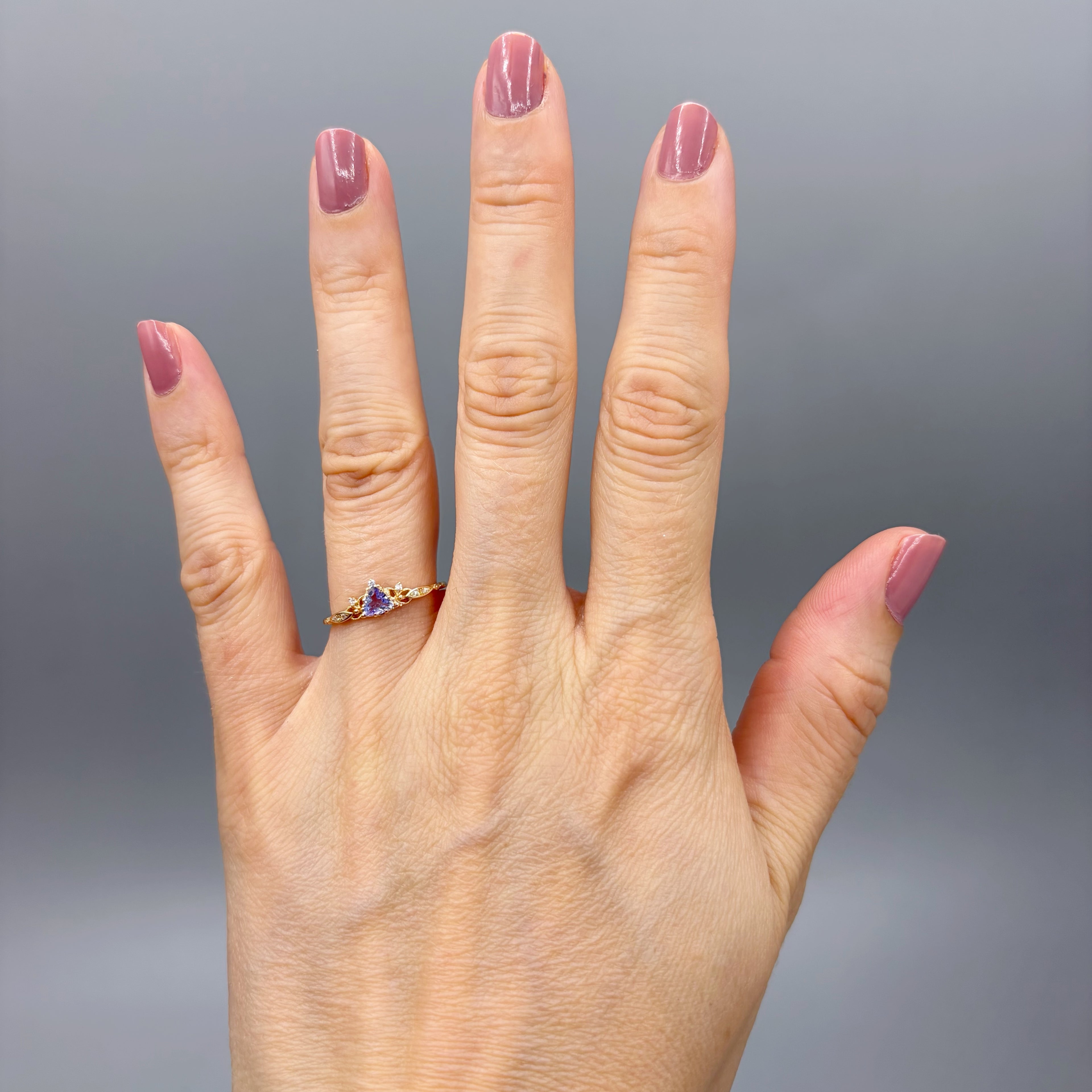 Anello Tanzanite GOLD | Argento 925 placcato oro 14k - NON REGOLABILE