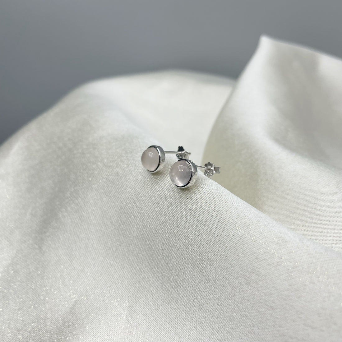 Orecchini a Lobo Quarzo Rosa - Argento 925