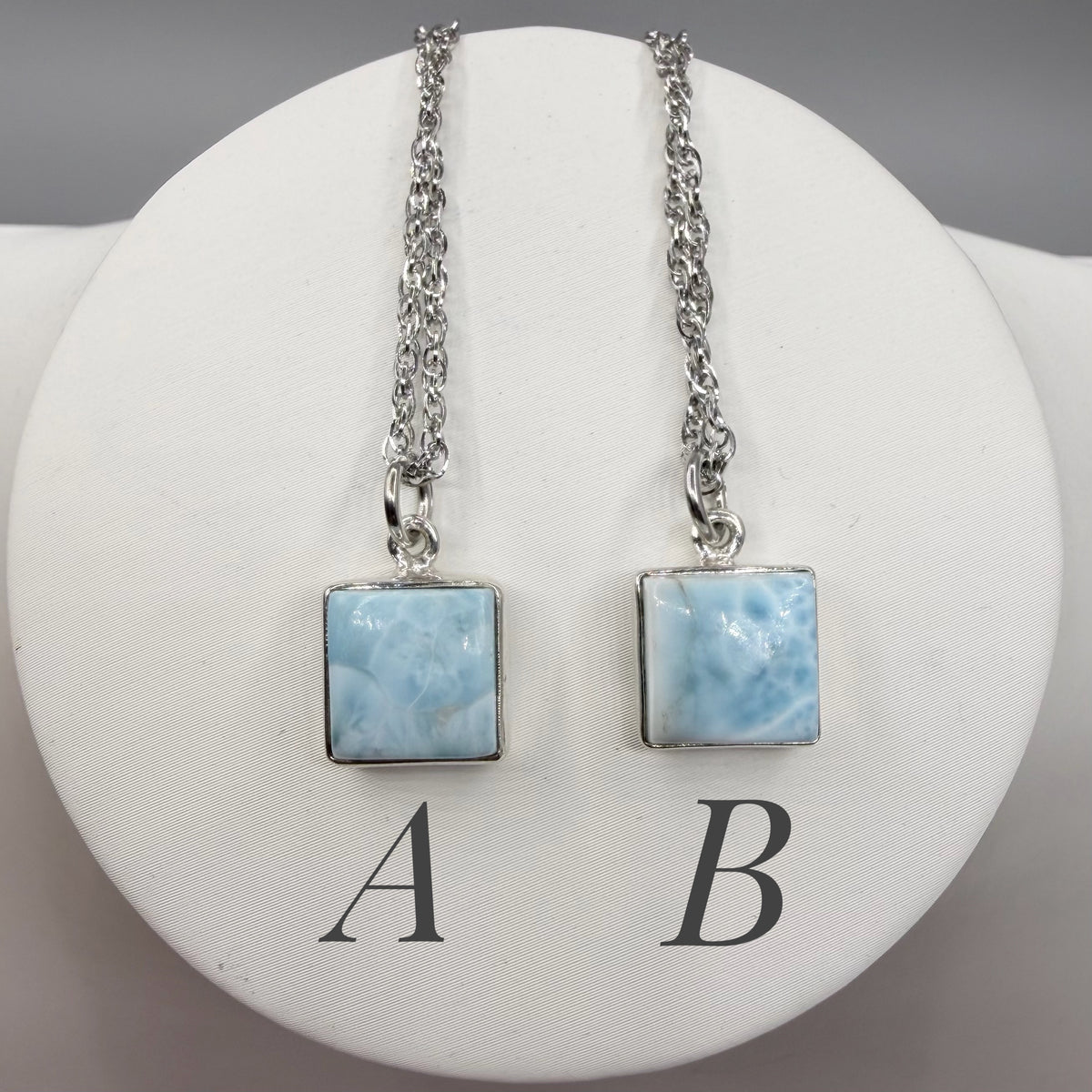Ciondolo Larimar Argento 925 - Quadrato piccolo