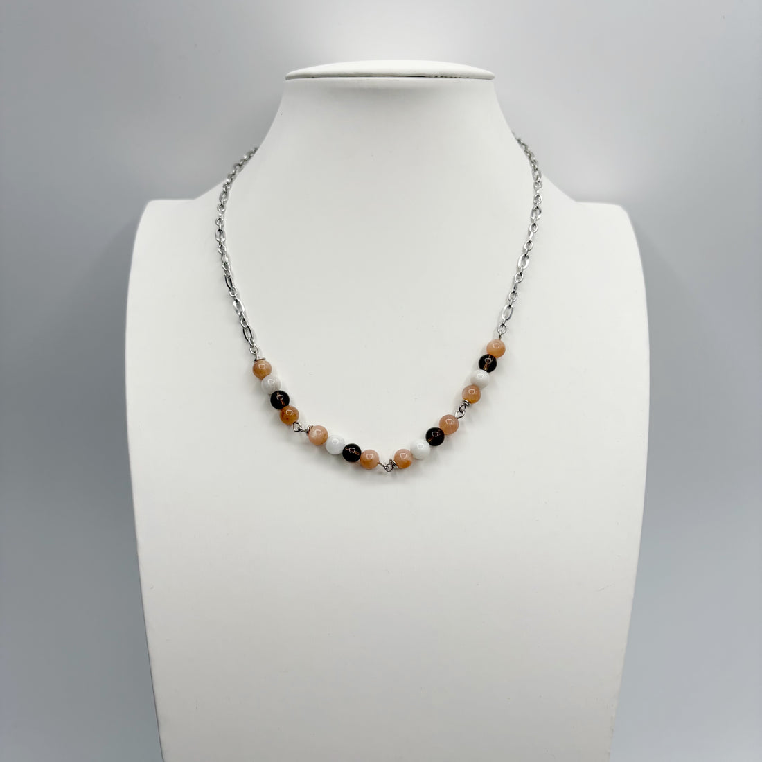 Girocollo Happiness - Pietra di Luna, Quarzo Fumè, Labradorite