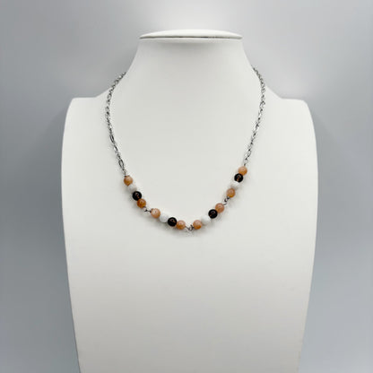 Girocollo Happiness - Pietra di Luna, Quarzo Fumè, Labradorite