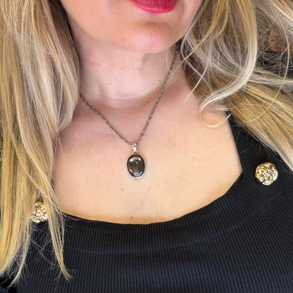 Ciondolo Iperstene Argento 925 - Ovale