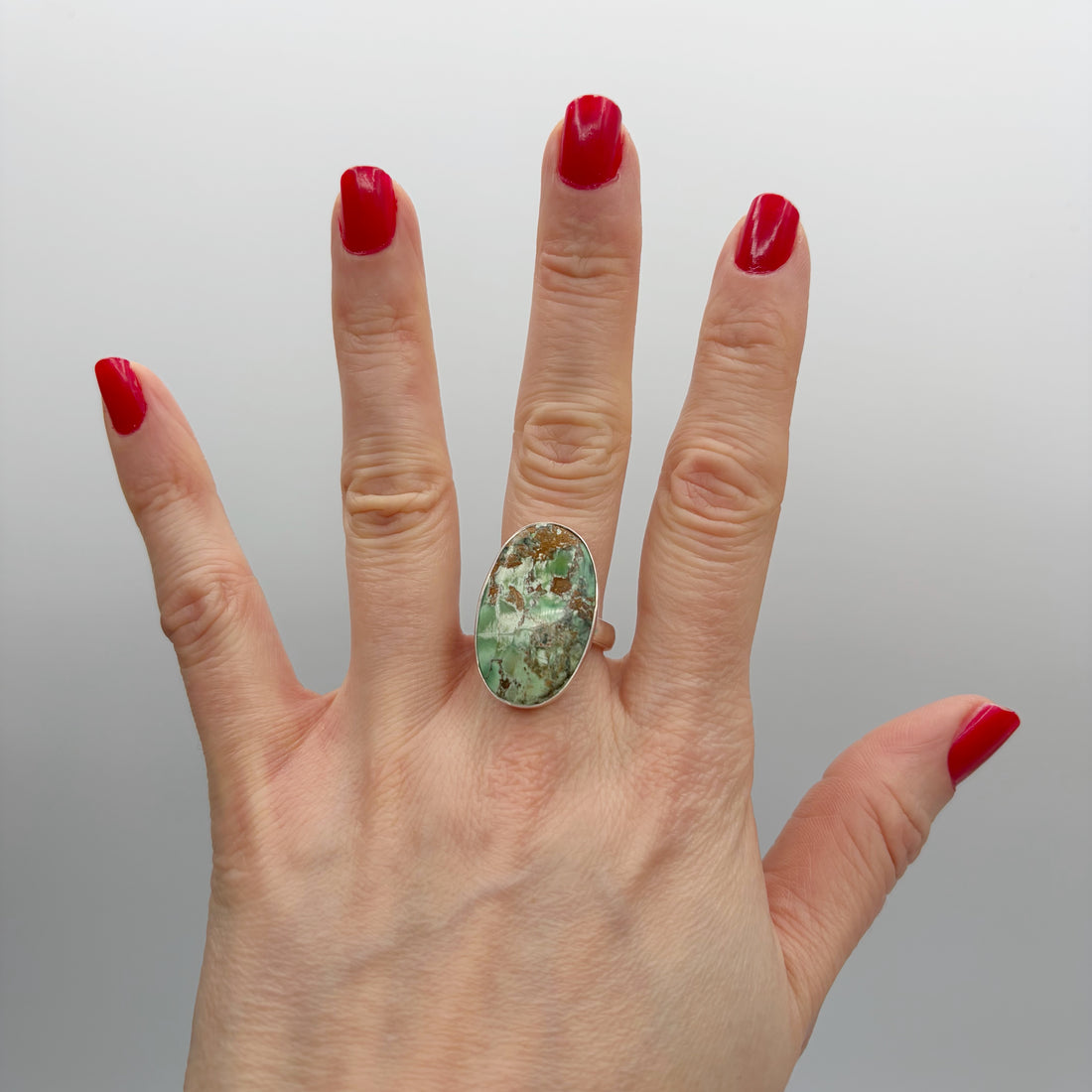 Anello Variscite e Argento 925 - Ovale