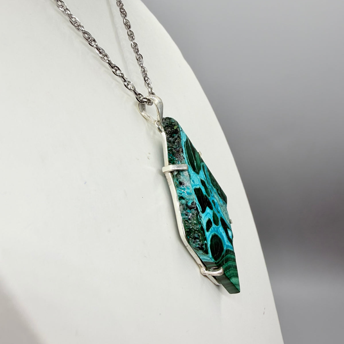 Ciondolo Malachite e Crisocolla Argento 925
