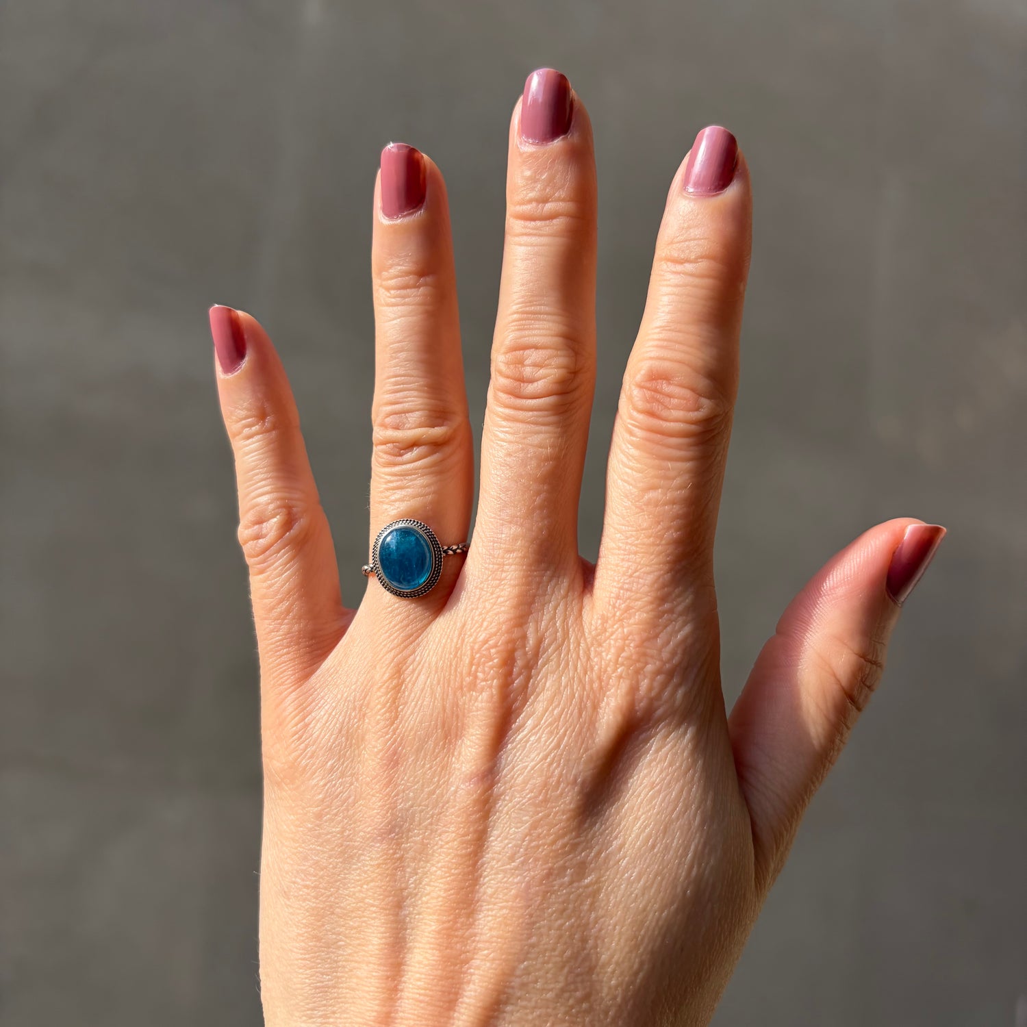 Anello Apatite Ovale - Argento 925