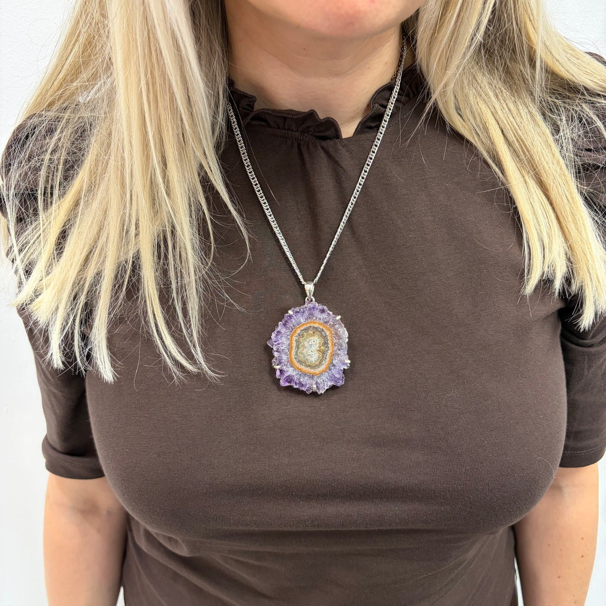 Ciondolo Fiore di Ametista - Argento 925 - Gande