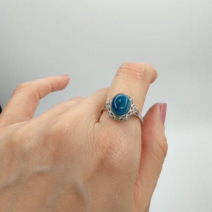 Anello Apatite Ovale - Argento 925