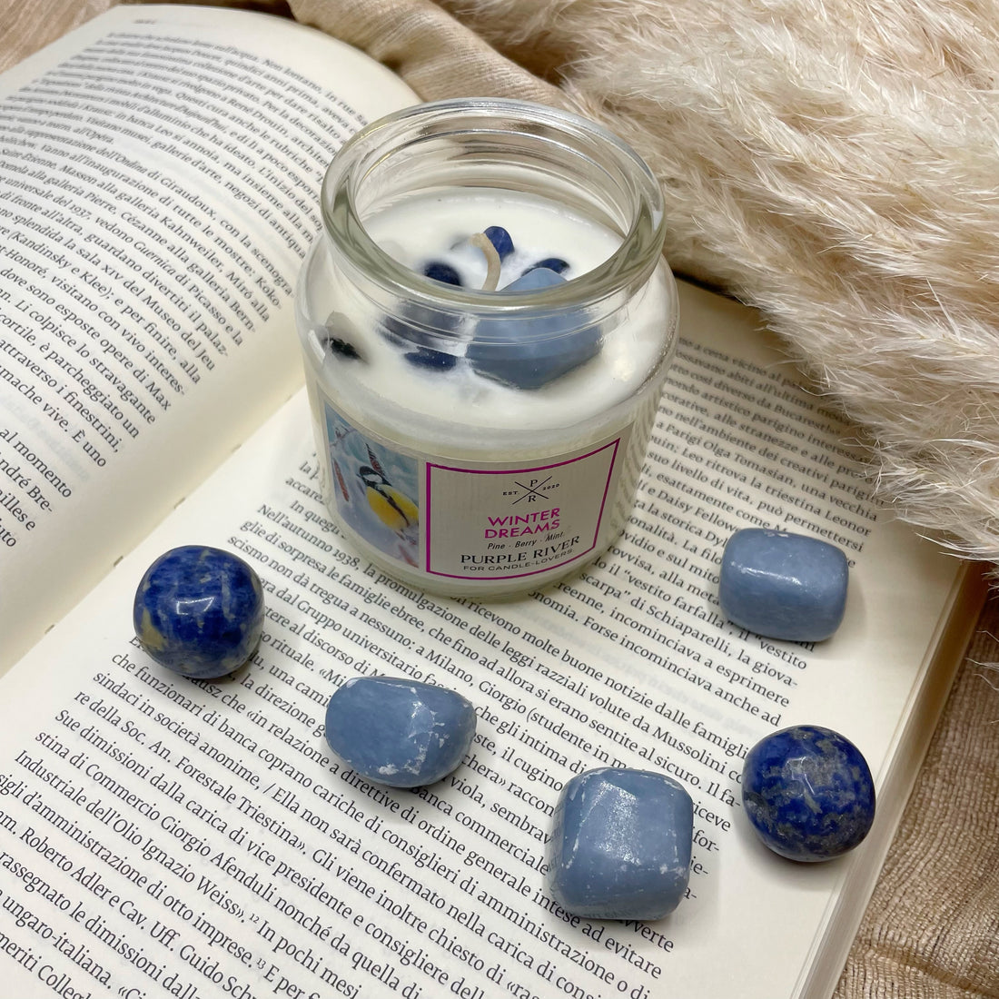 Candela con Cristalli WINTER DREAMS: Realizzazione dei propri sogni - piccola