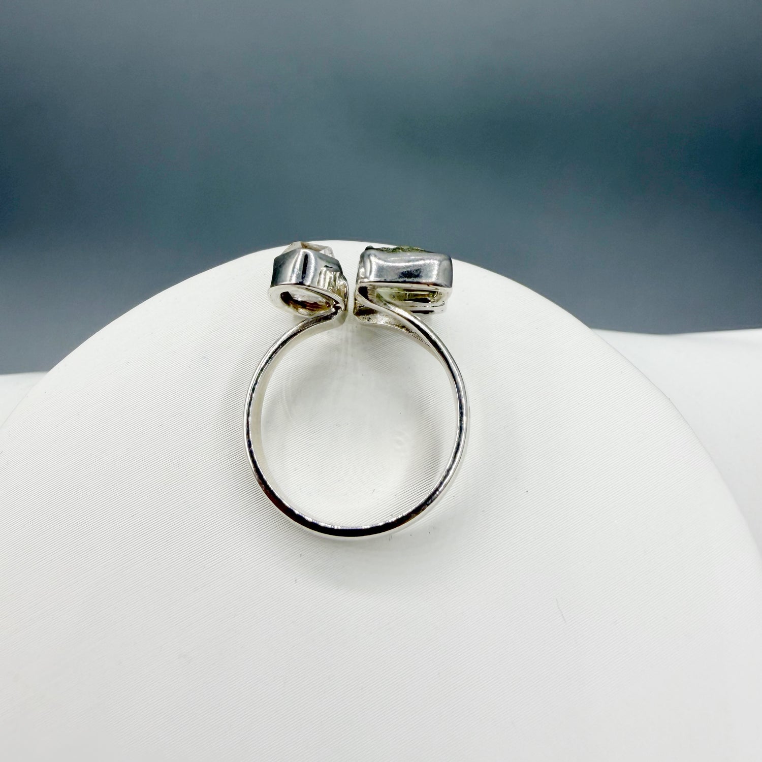Anello Moldavite, Campo del Cielo e Diamante Herkimer | Argento 925