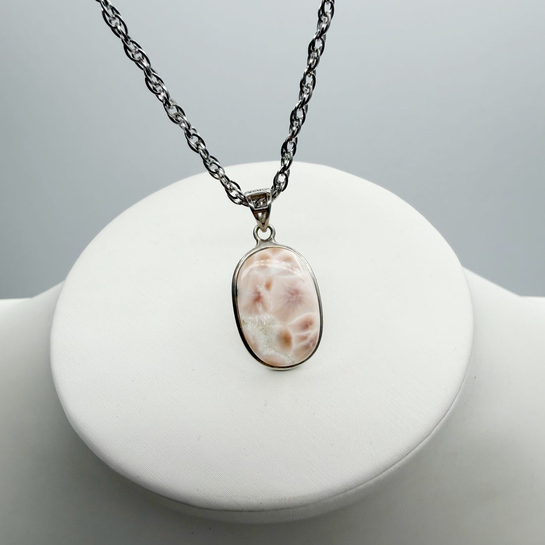 Ciondolo Natrolite e Argento 925 - Ovale