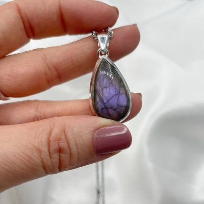 Ciondolo Labradorite Viola - Argento 925