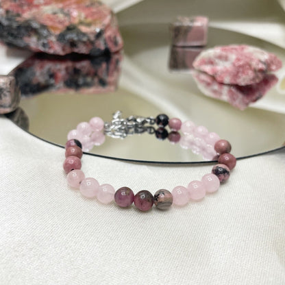 Bracciale Magic Love - Quarzo Rosa e Rodonite