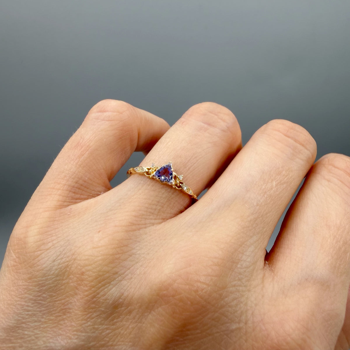 Anello Tanzanite GOLD | Argento 925 placcato oro 14k - NON REGOLABILE