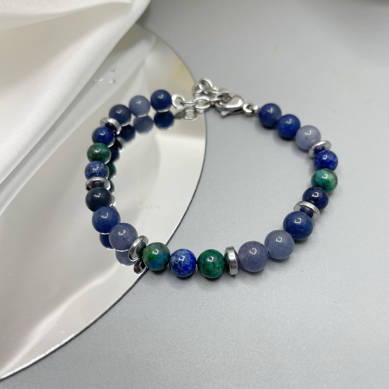 Bracciale Carpe Diem - Dumortierite, Crisocolla, Ematite - LIMITED EDITION