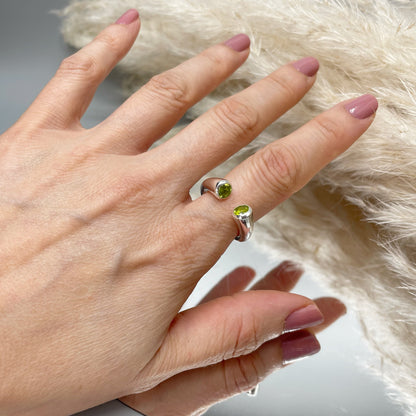 Anello Double Peridoto e Argento 925