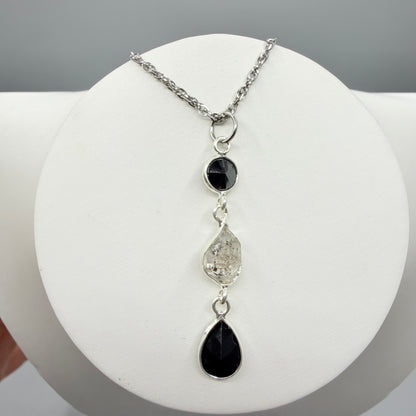 Ciondolo Tormalina, Diamante Herkimer, Ossidiana