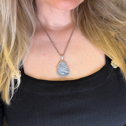 Ciondolo Desert Druzy Argento 925 - Triangolo arrotondato