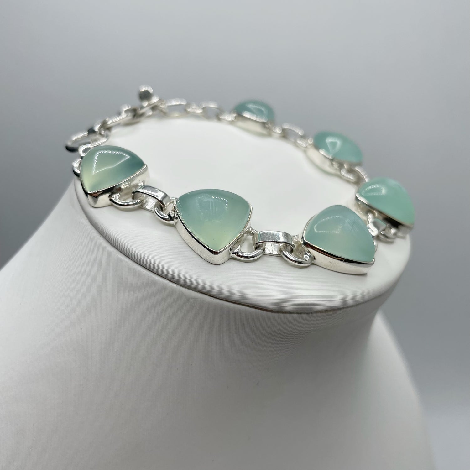 Bracciale Calcedonio Acqua e Argento 925