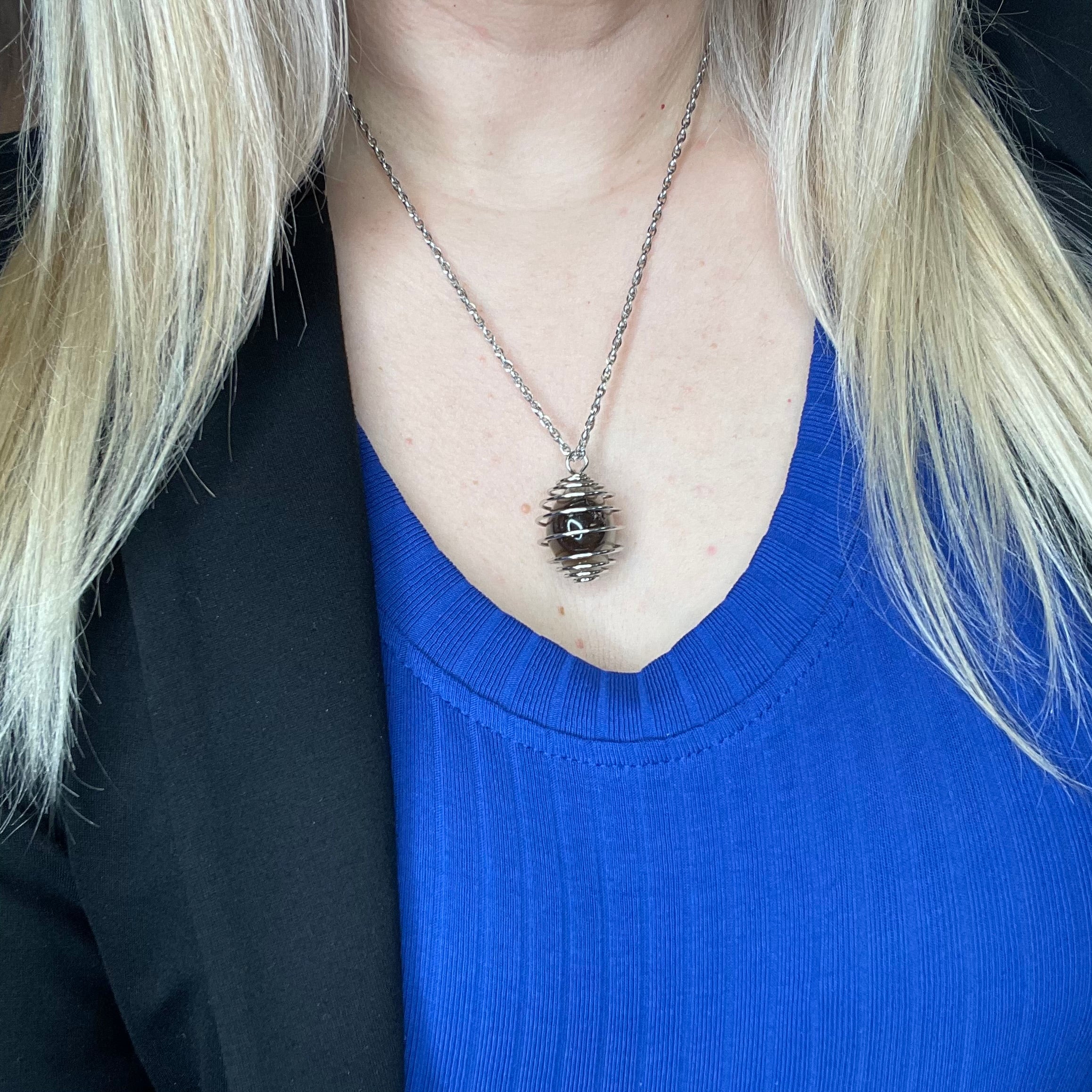 Collana Occhio di Shiva con Gabbietta - Acciaio Inossidabile