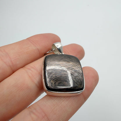Ciondolo Iperstene Argento 925 - Rettangolare