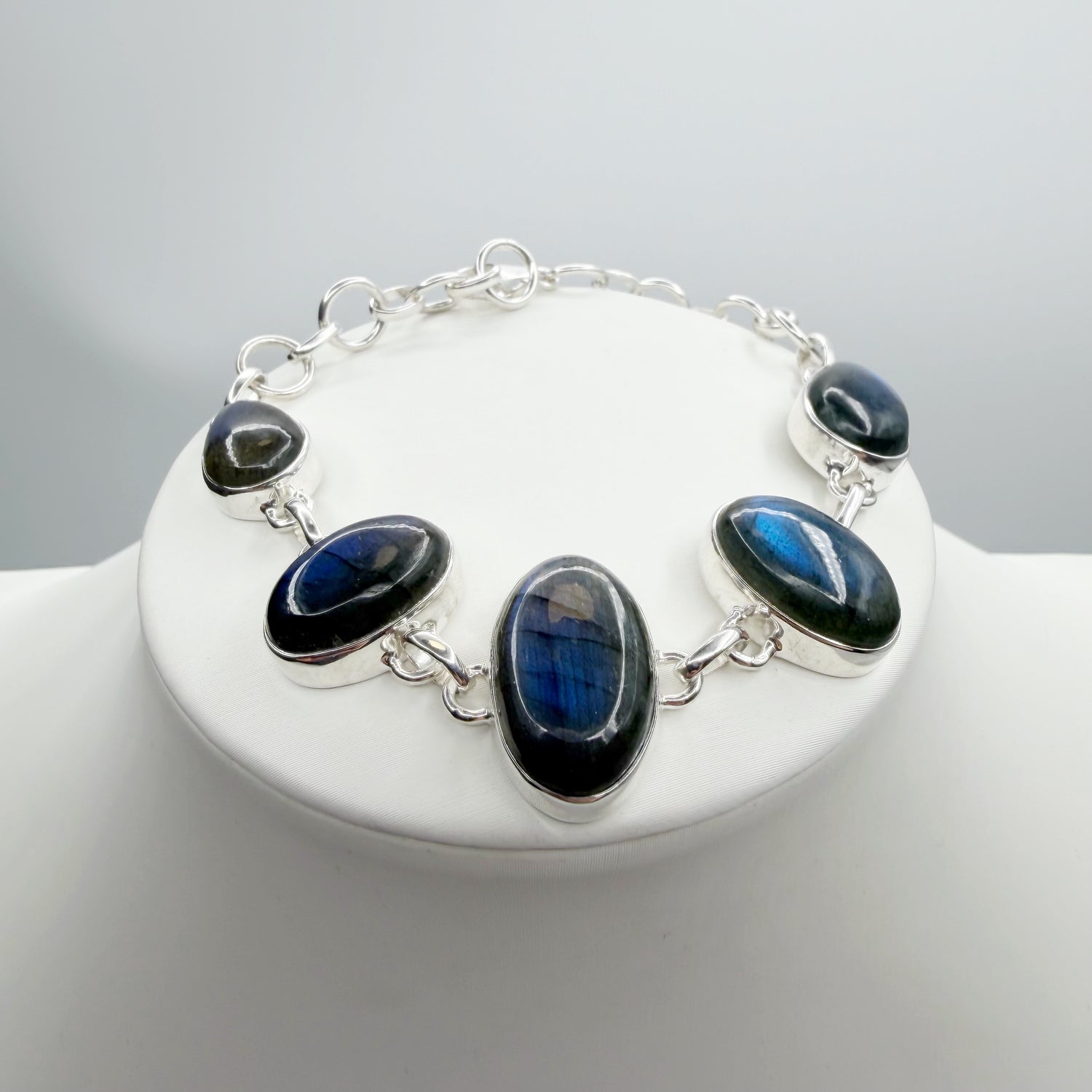 Bracciale Labradorite e Argento 925 - Ovale