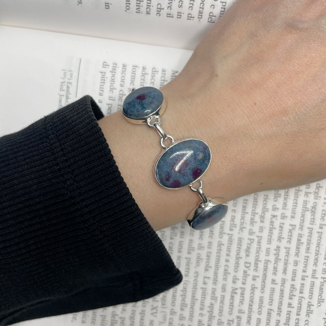 Bracciale Rubino in Cianite - Argento 925 - Ovale