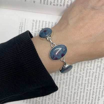 Bracciale Rubino in Cianite - Argento 925 - Ovale