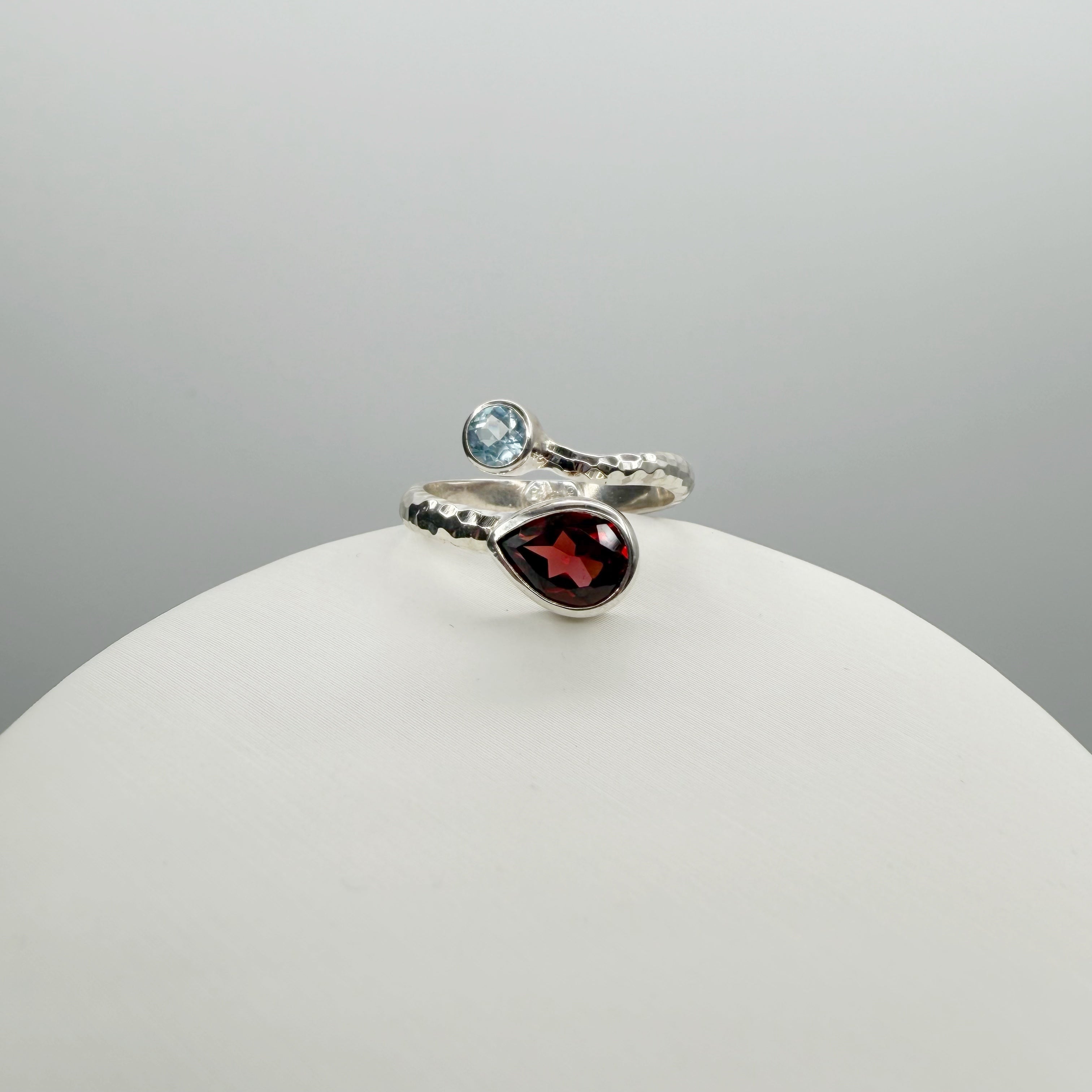 Anello Topazio e Granato - Argento 925