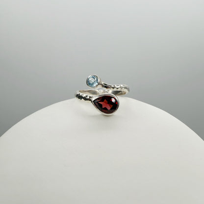 Anello Topazio e Granato - Argento 925