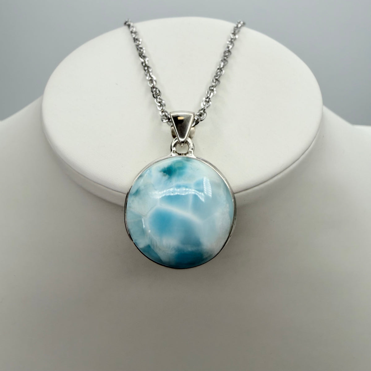 Ciondolo Larimar Argento 925 - Tondo