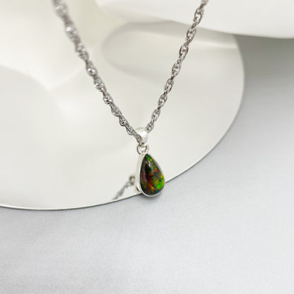Ciondolo Opale Nero Chalama Goccia - Argento 925